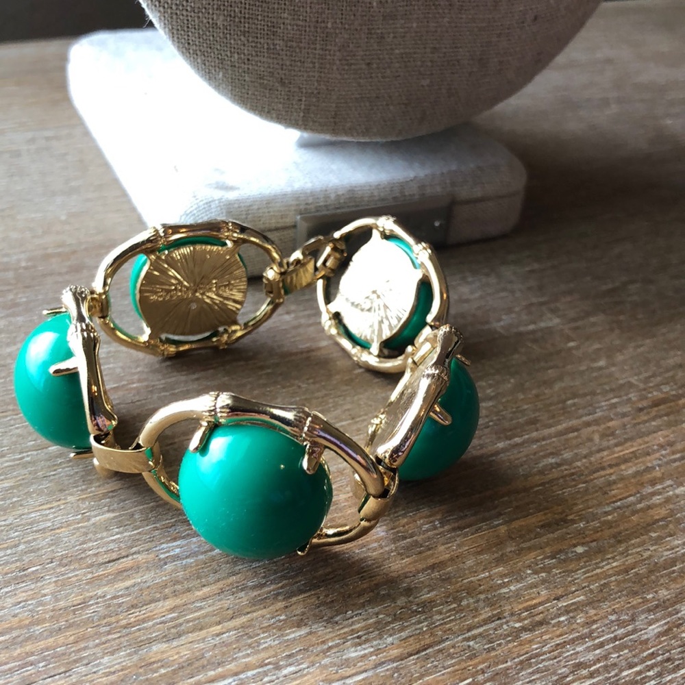 Stella & Dot green gold bracelet